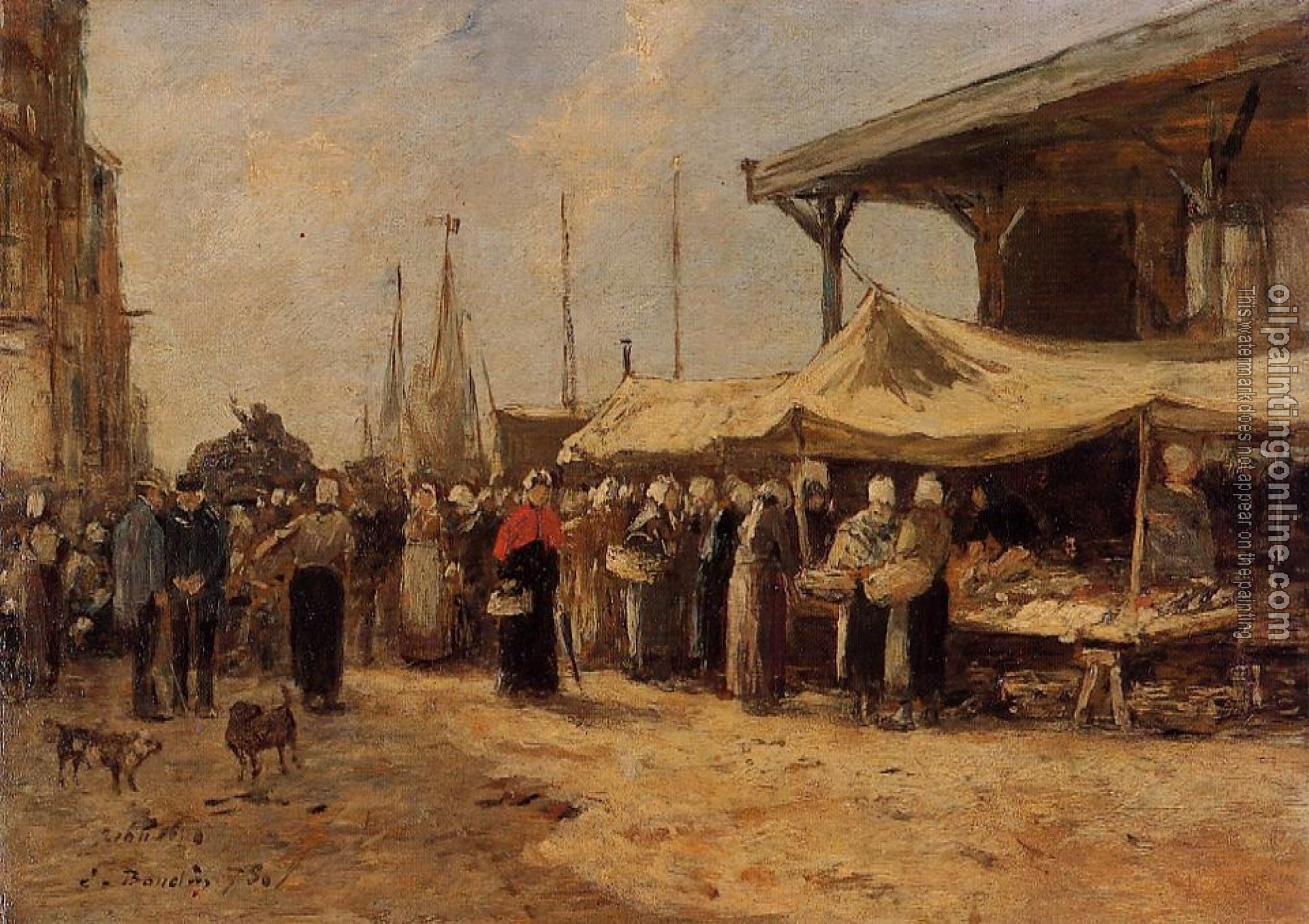 Boudin, Eugene - Trouville, Fish Market